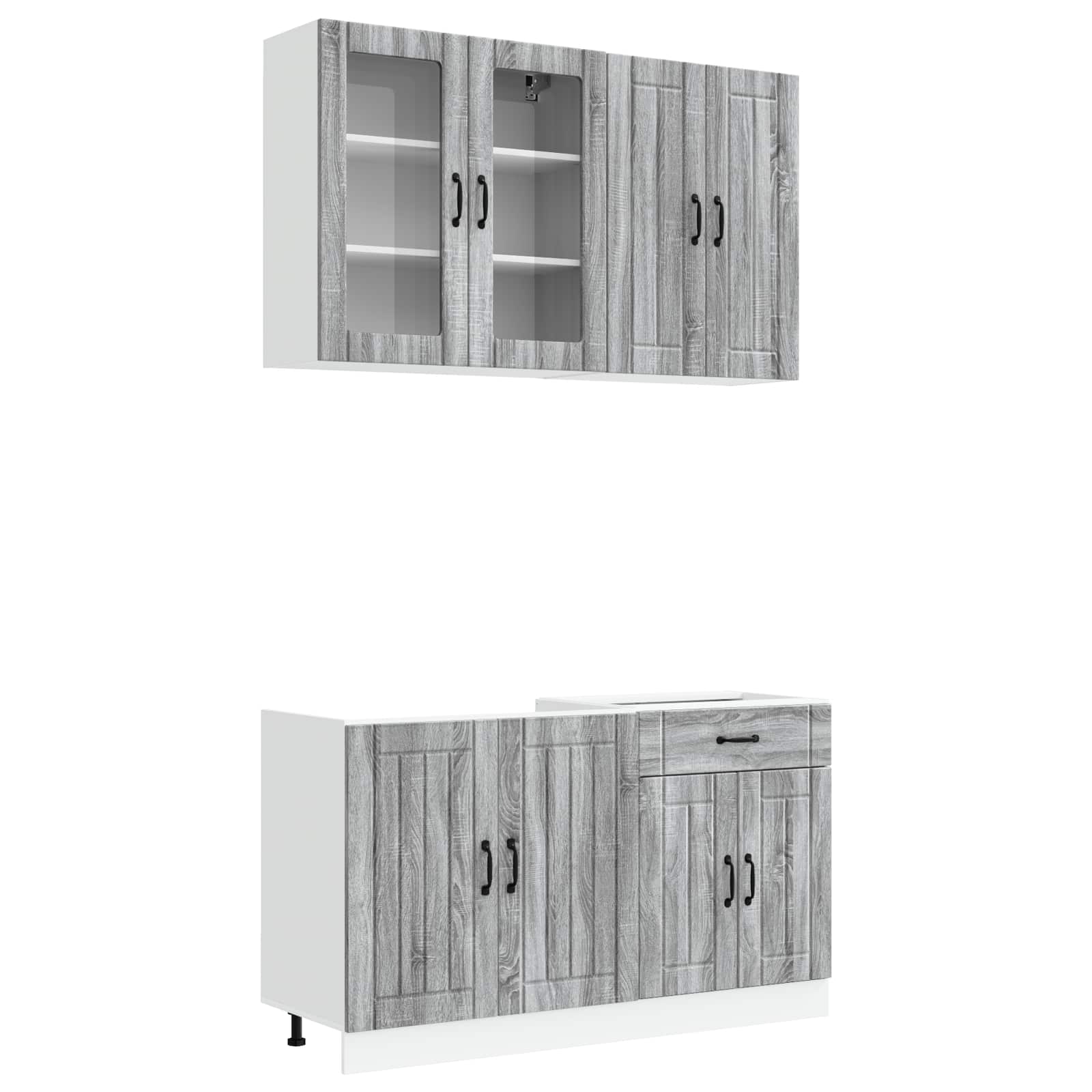 Μονάδα κουζίνας LUCCA 4 pcs Γκρι Sonoma Επεξεργασμένο Ξύλο - Pakobazaar
