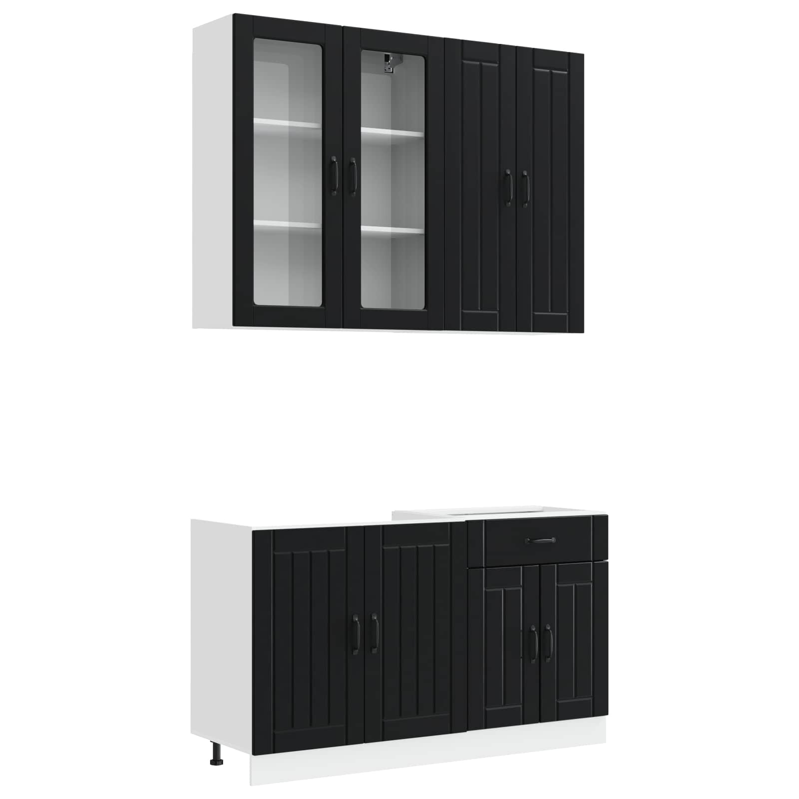 Μονάδα κουζίνας LUCCA 4 pcs Μαύρο Επεξεργασμένο Ξύλο