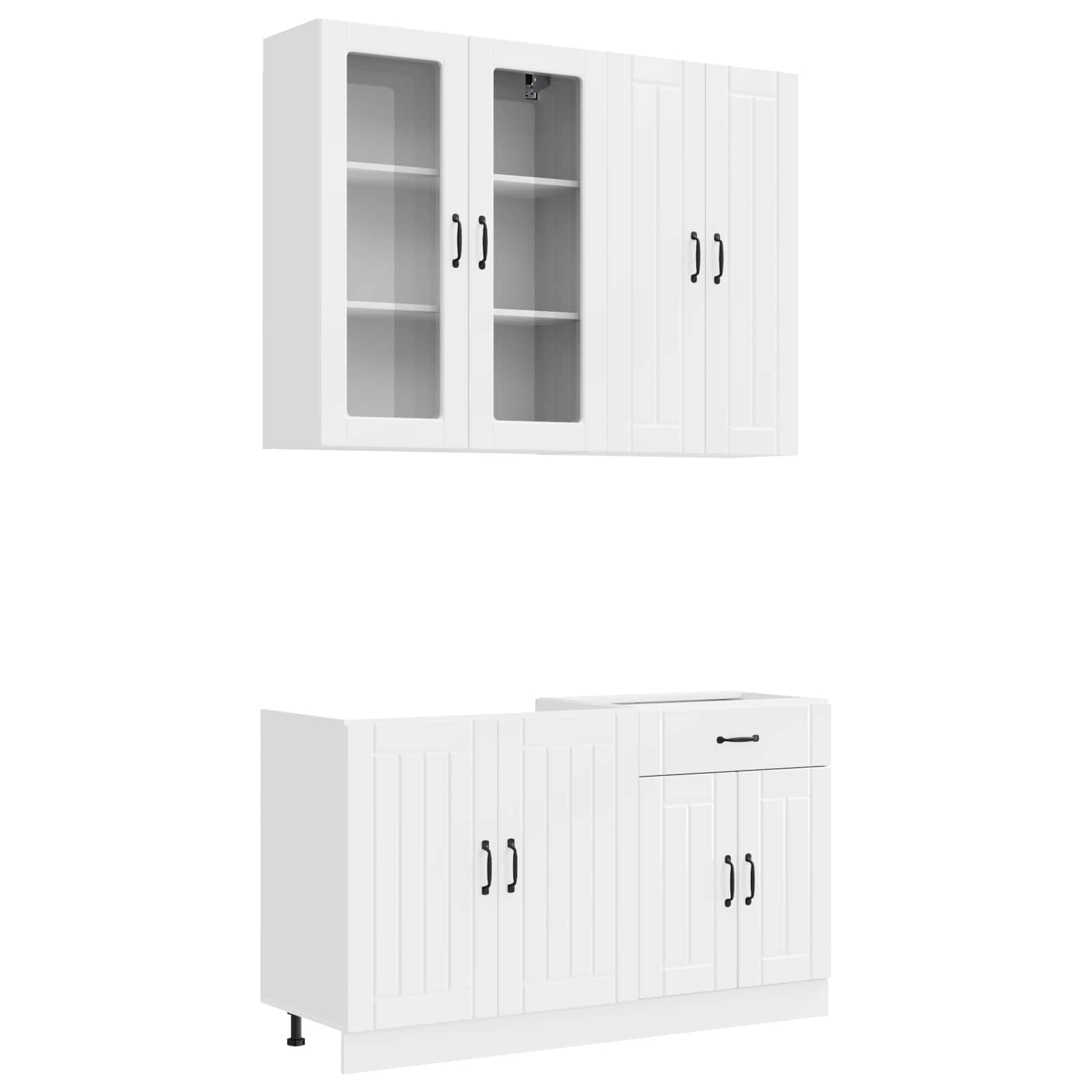 Μονάδα κουζίνας LUCCA 4 pcs Γυαλιστερό Λευκό Επεξεργασμένο Ξύλο - Pakobazaar