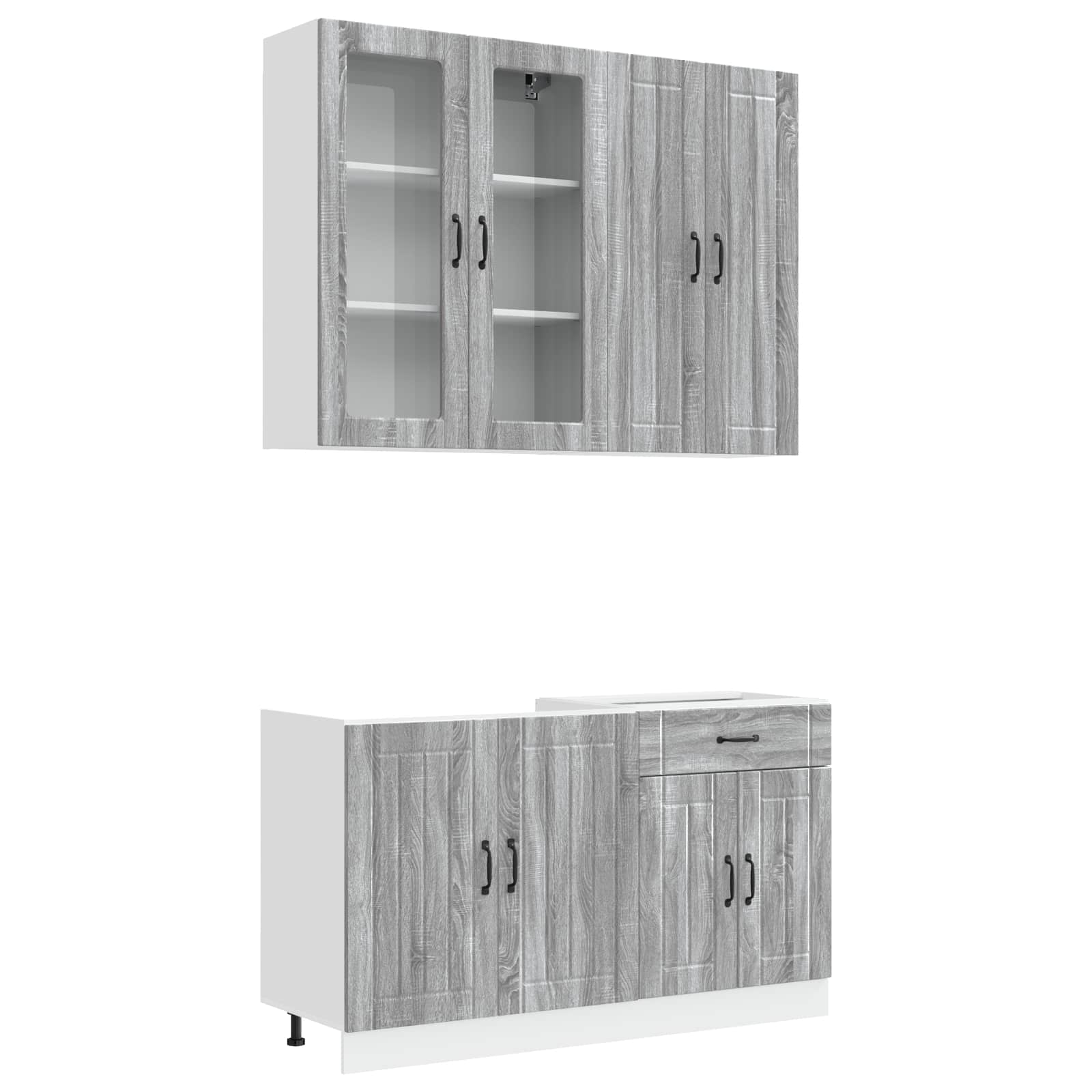 Μονάδα κουζίνας LUCCA 4 pcs Γκρι Sonoma Επεξεργασμένο Ξύλο - Pakobazaar