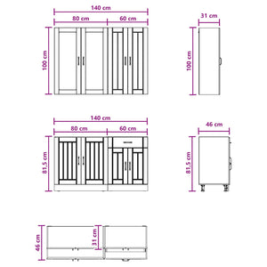 Μονάδα κουζίνας LUCCA 4 pcs Γκρι Sonoma Επεξεργασμένο Ξύλο - Pakobazaar