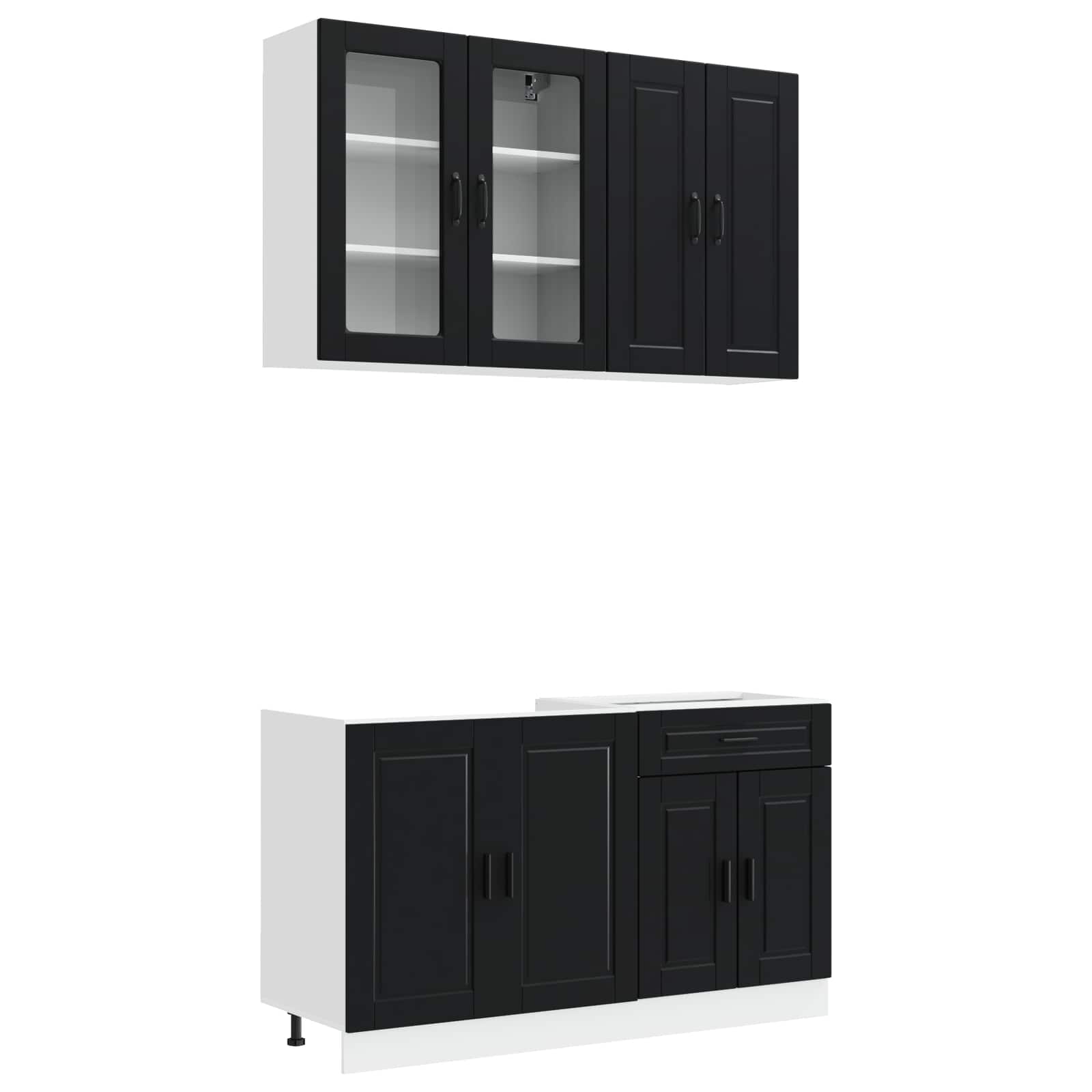 Μονάδα κουζίνας PORTO 4 pcs Μαύρο Επεξεργασμένο Ξύλο