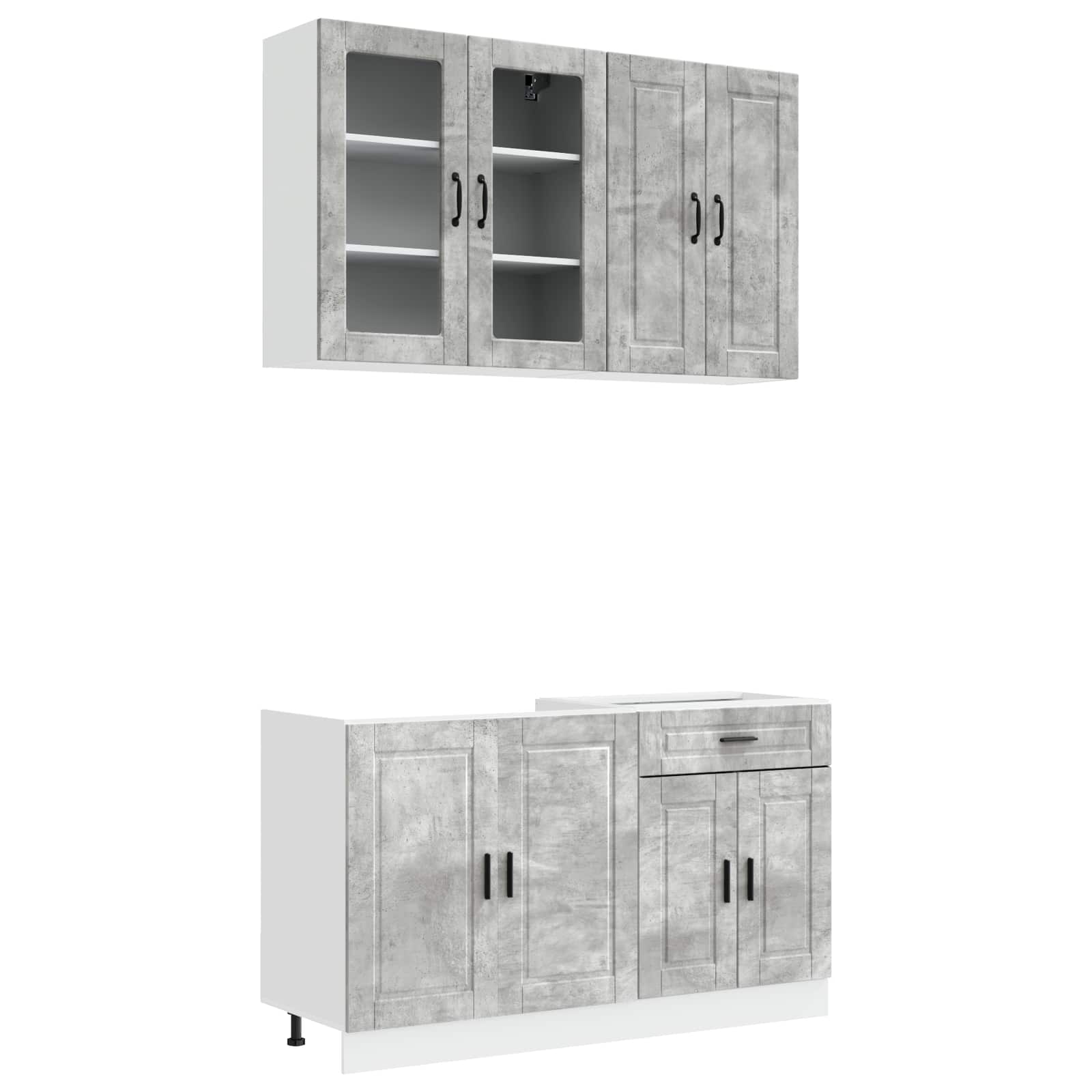 Μονάδα κουζίνας PORTO 4 pcs Γκρι Σκυροδέματος - Pakobazaar