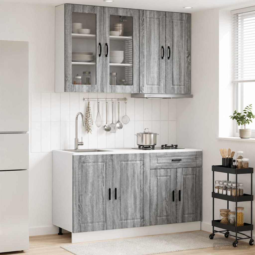 Μονάδα κουζίνας PORTO 4 pcs Γκρι Sonoma Επεξεργασμένο Ξύλο - Pakobazaar