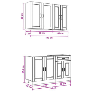 Μονάδα κουζίνας PORTO 4 pcs Artisan Δρυς Επεξεργασμένο Ξύλο - Pakobazaar