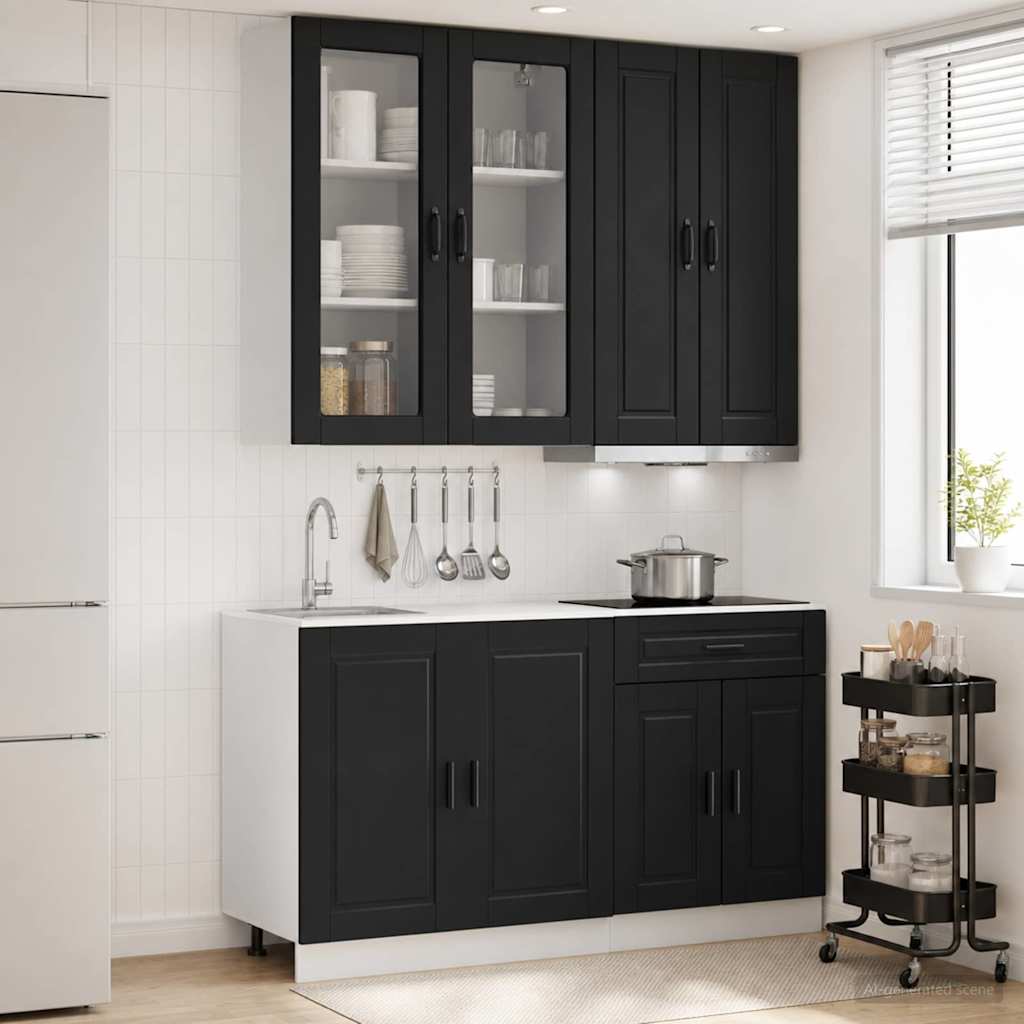 Μονάδα κουζίνας PORTO 4 pcs Μαύρο Επεξεργασμένο Ξύλο