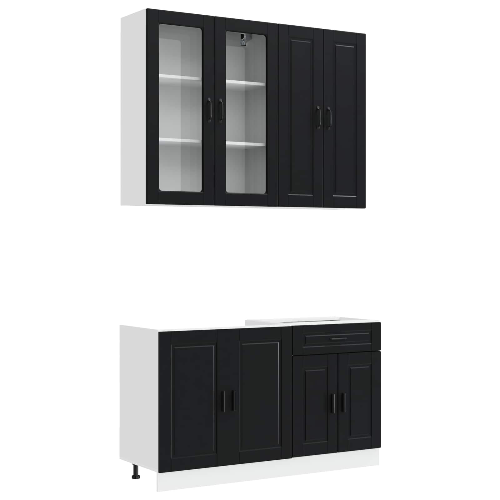 Μονάδα κουζίνας PORTO 4 pcs Μαύρο Επεξεργασμένο Ξύλο