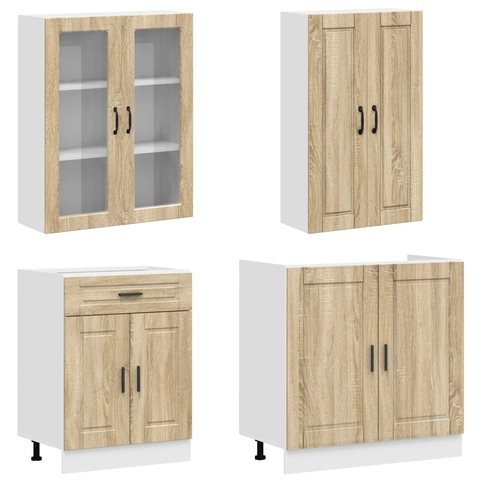 Μονάδα κουζίνας PORTO 4 pcs Sonoma Δρυς Επεξεργασμένο Ξύλο - Pakobazaar