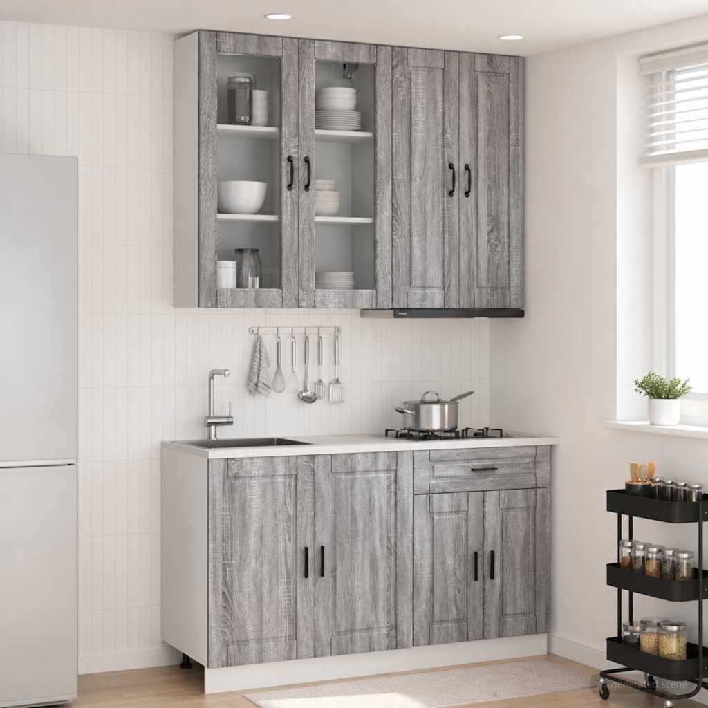 Μονάδα κουζίνας PORTO 4 pcs Γκρι Sonoma Επεξεργασμένο Ξύλο - Pakobazaar
