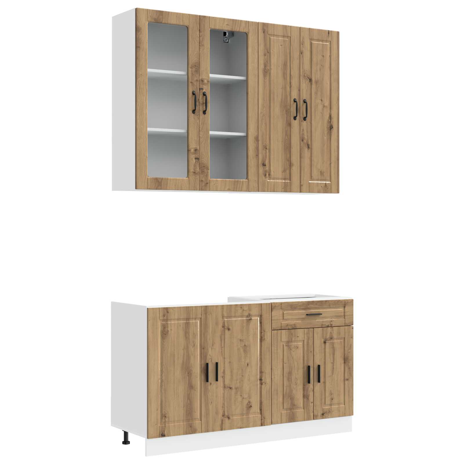 Μονάδα κουζίνας PORTO 4 pcs Artisan Δρυς Επεξεργασμένο Ξύλο - Pakobazaar
