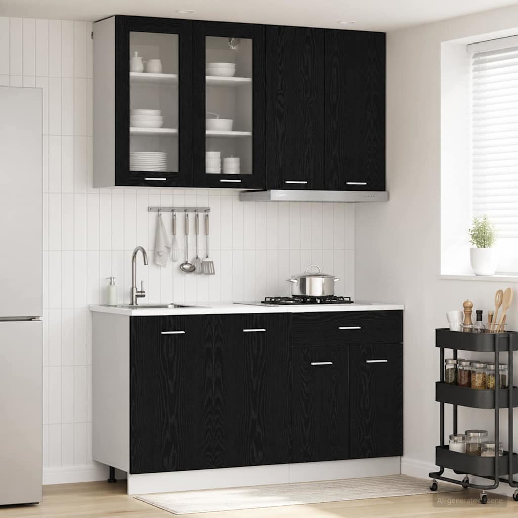 Μονάδα κουζίνας LYON 4 pcs Μαύρη Δρυς Επεξεργασμένο Ξύλο - Pakobazaar