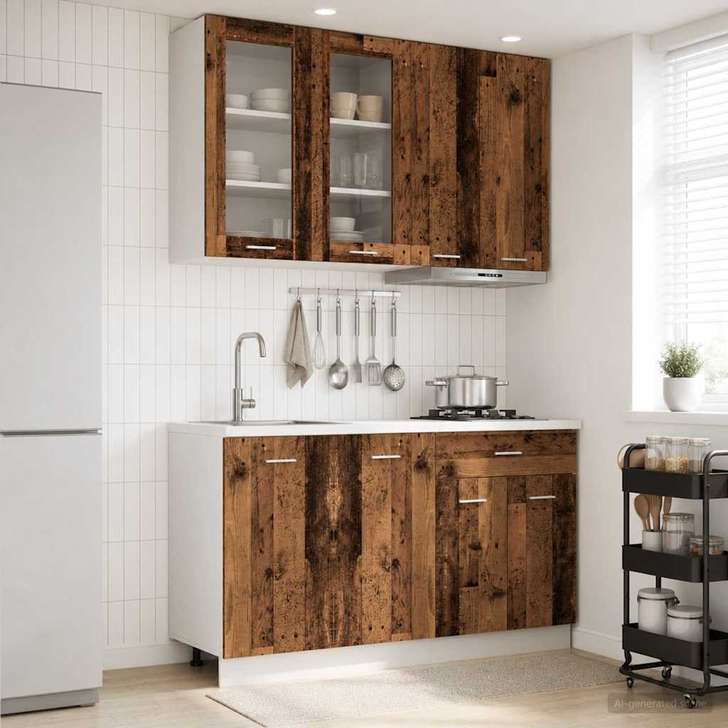Μονάδα κουζίνας LYON 4 pcs Παλαιωμένο ξύλο Επεξεργασμένο Ξύλο - Pakobazaar