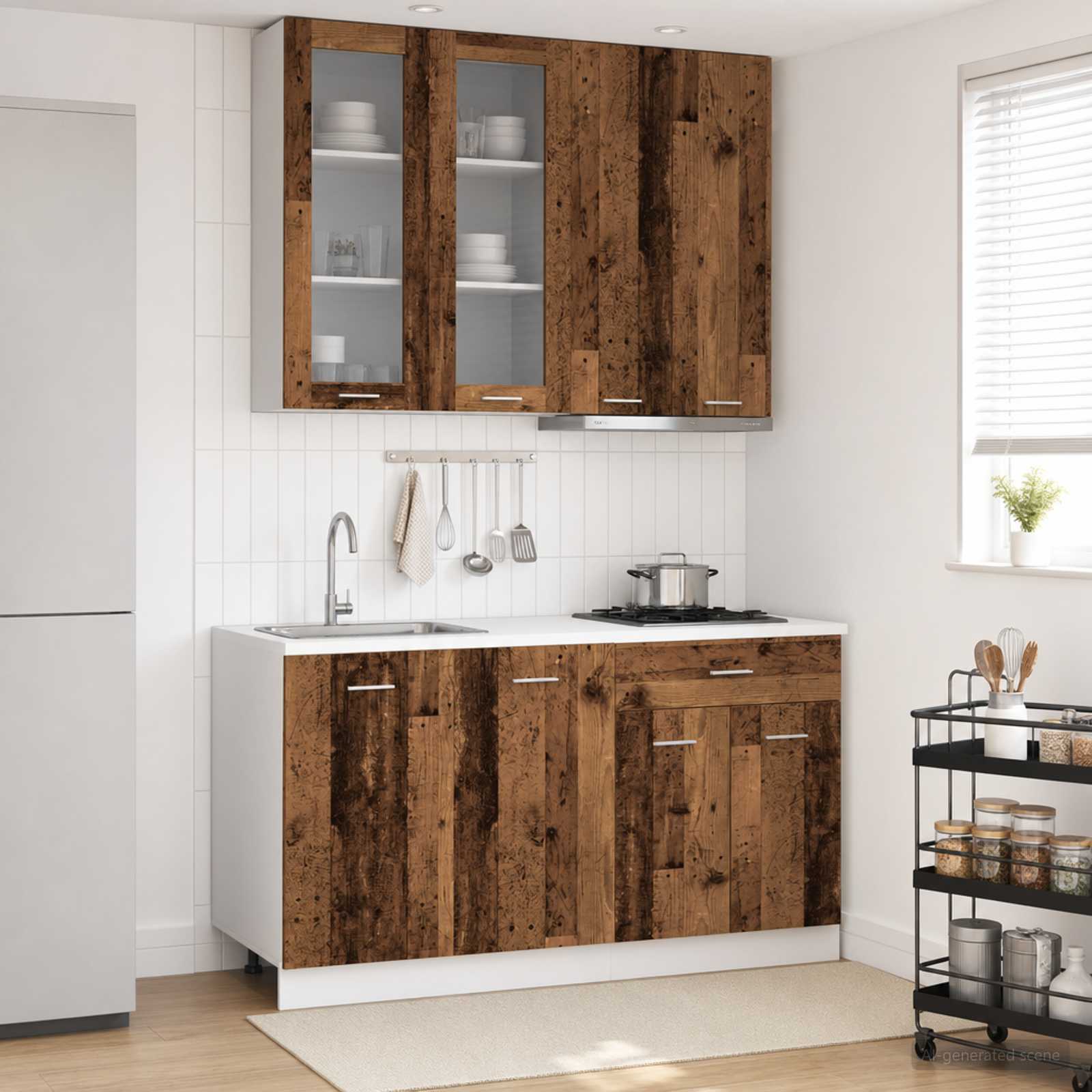 Μονάδα κουζίνας LYON 4 pcs Παλαιωμένο ξύλο Επεξεργασμένο Ξύλο - Pakobazaar