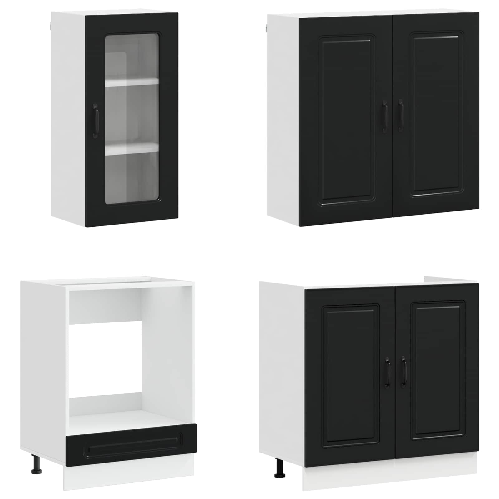 Μονάδα κουζίνας KALMAR 8 pcs Μαύρο Επεξεργασμένο Ξύλο - Pakobazaar