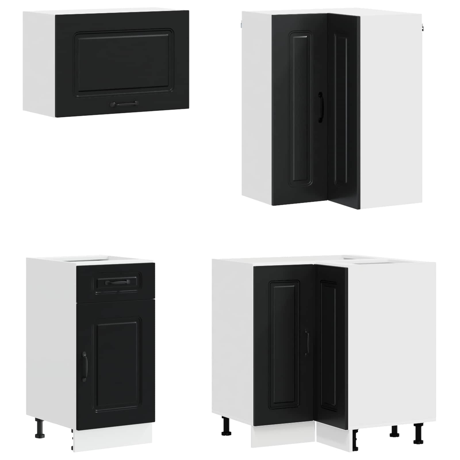 Μονάδα κουζίνας KALMAR 8 pcs Μαύρο Επεξεργασμένο Ξύλο - Pakobazaar