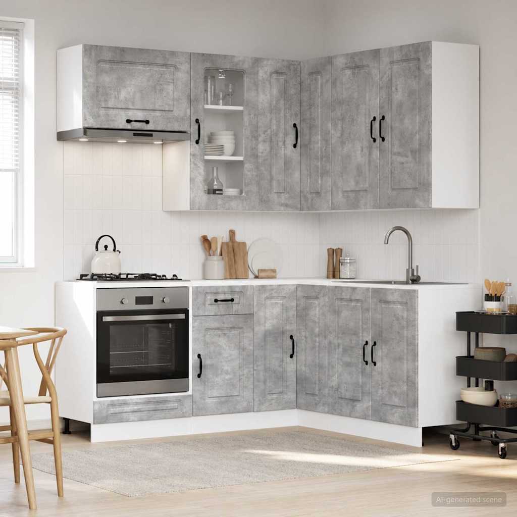 Μονάδα κουζίνας KALMAR 8 pcs Γκρι Σκυροδέματος - Pakobazaar