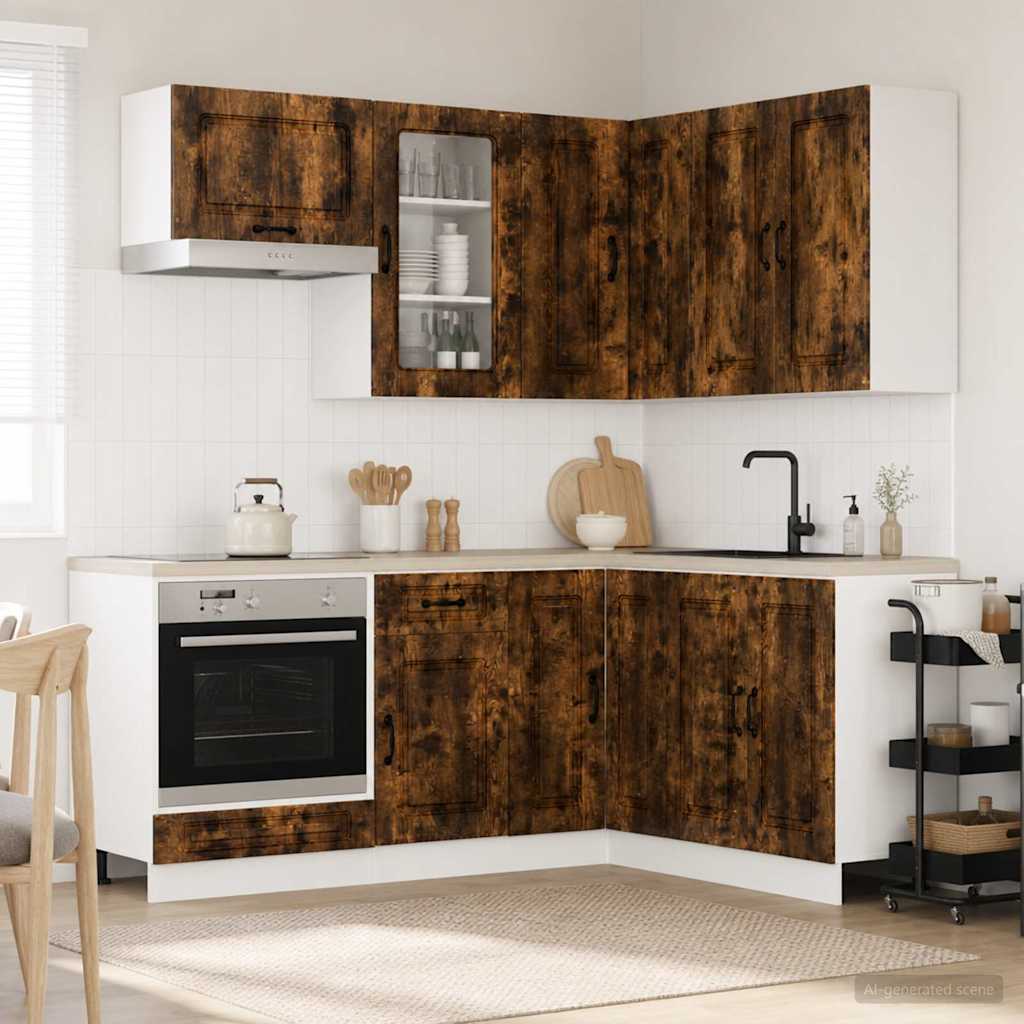 Μονάδα κουζίνας KALMAR 8 pcs Καπνισμένο Ξύλο Δρυός - Pakobazaar