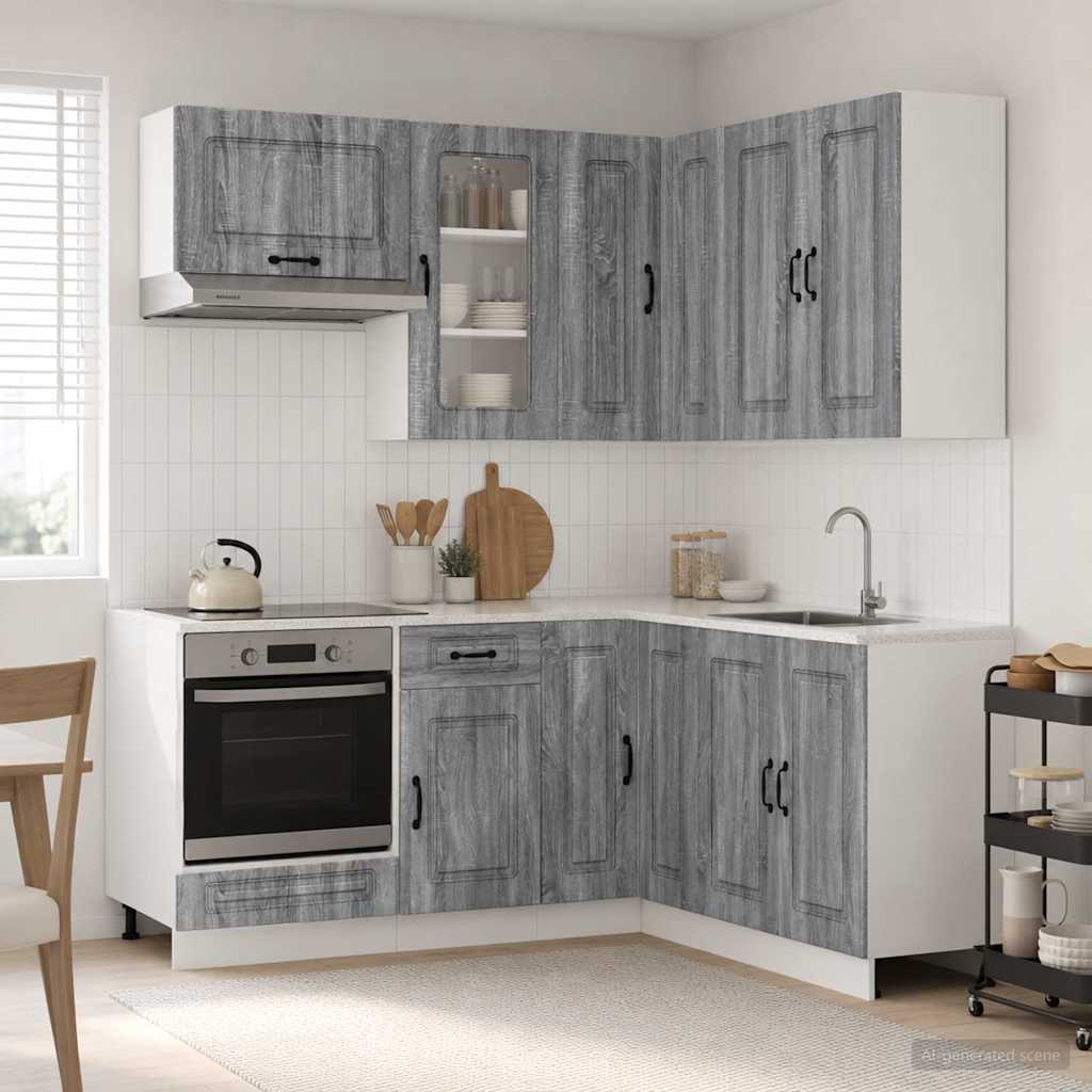 Μονάδα κουζίνας KALMAR 8 pcs Γκρι Sonoma Επεξεργασμένο Ξύλο - Pakobazaar