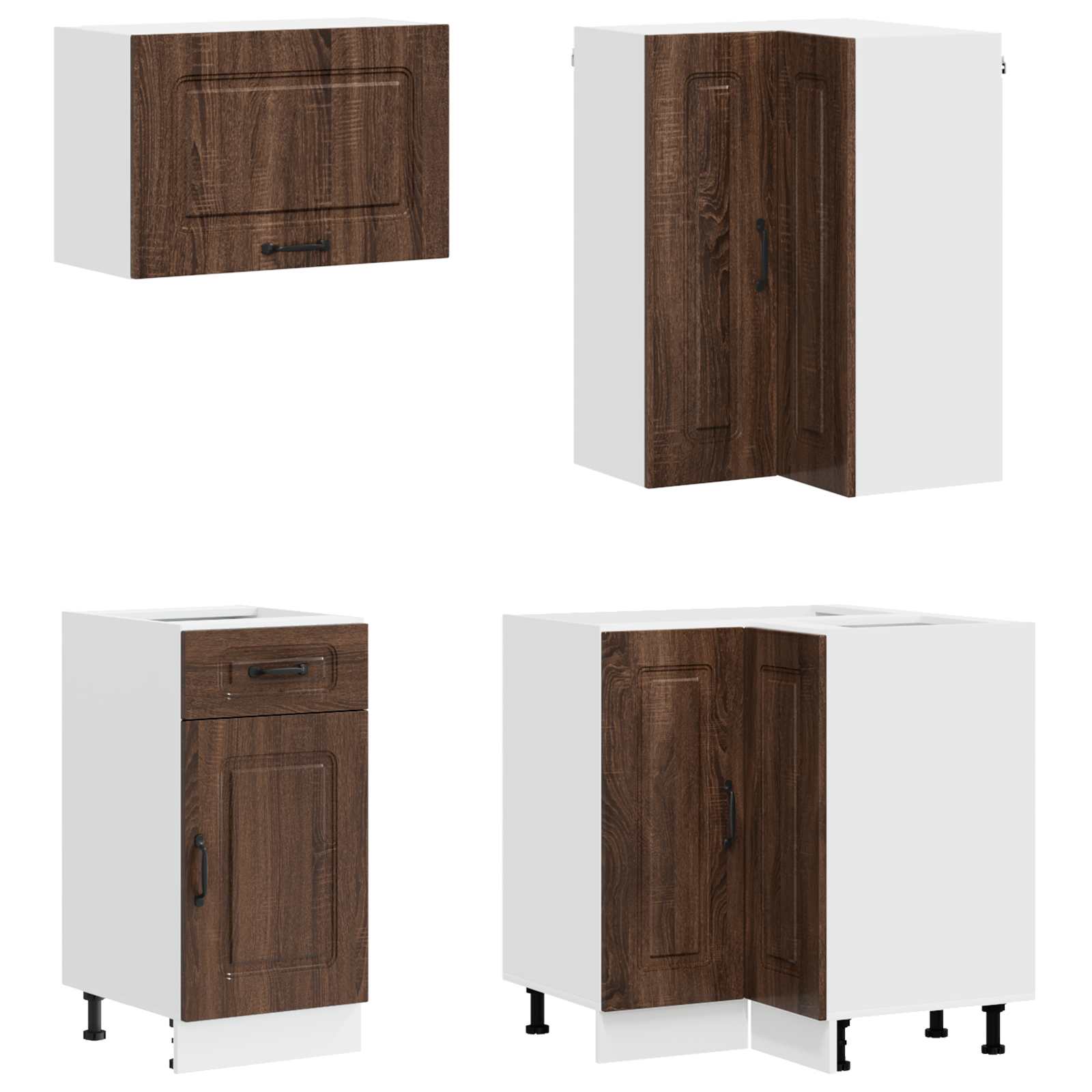 Μονάδα κουζίνας KALMAR 8 pcs Καφέ Ξύλο Δρυός Επεξεργασμένο Ξύλο - Pakobazaar