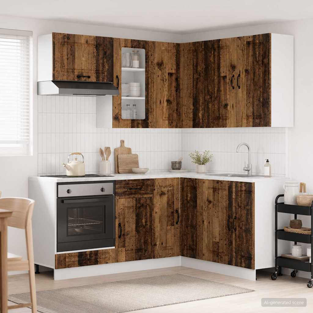 Μονάδα κουζίνας KALMAR 8 pcs Παλαιωμένο ξύλο Επεξεργασμένο Ξύλο - Pakobazaar