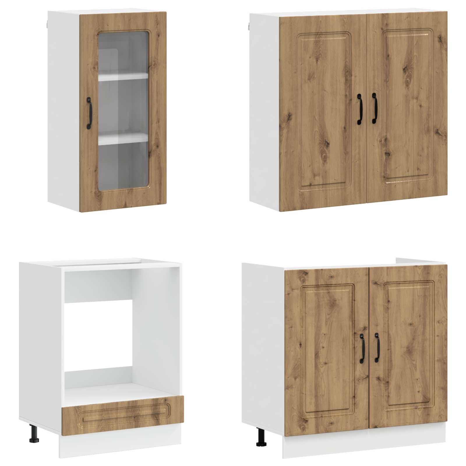 Μονάδα κουζίνας KALMAR 8 pcs Artisan Δρυς Επεξεργασμένο Ξύλο - Pakobazaar