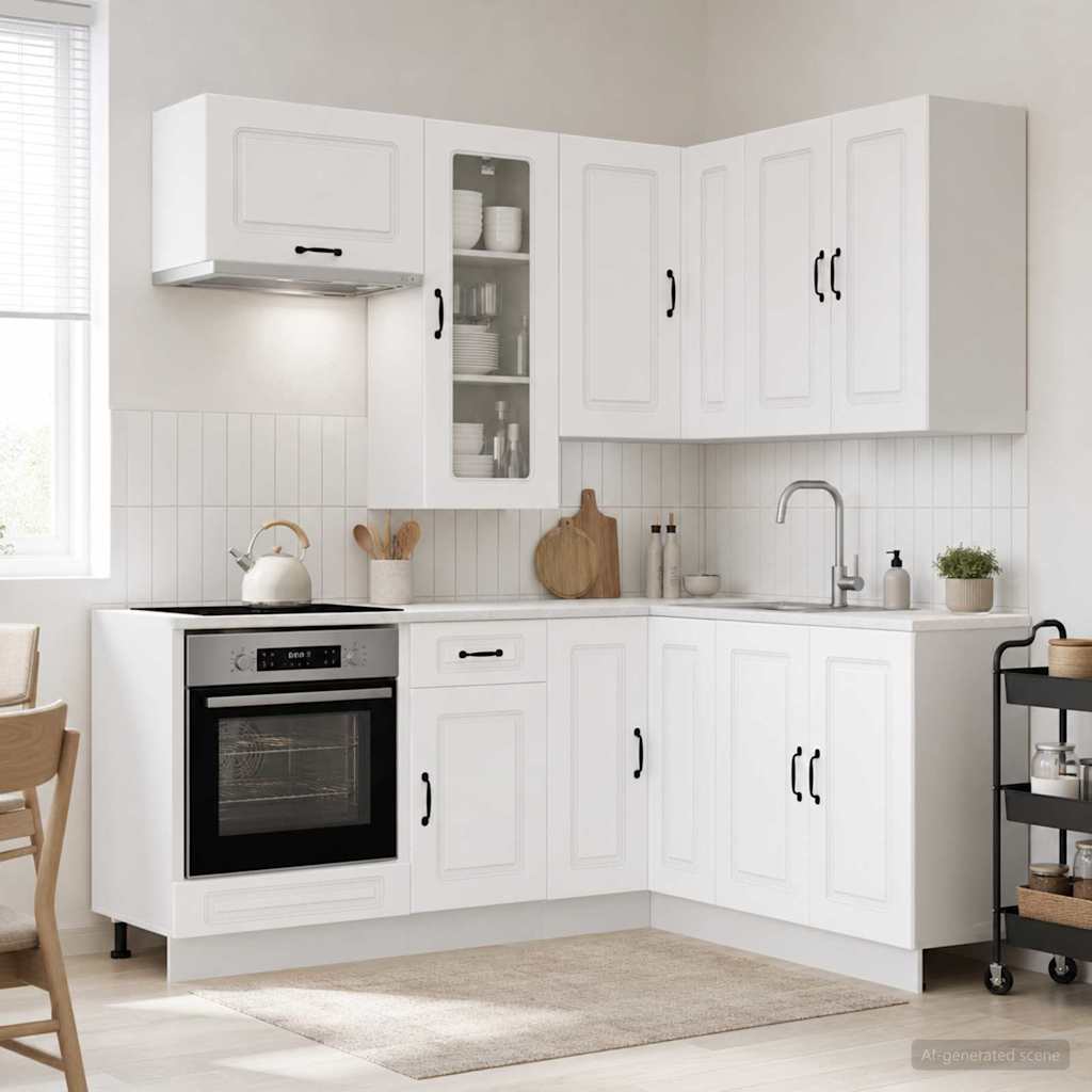 Μονάδα κουζίνας KALMAR 8 pcs Λευκό Επεξεργασμένο Ξύλο - Pakobazaar