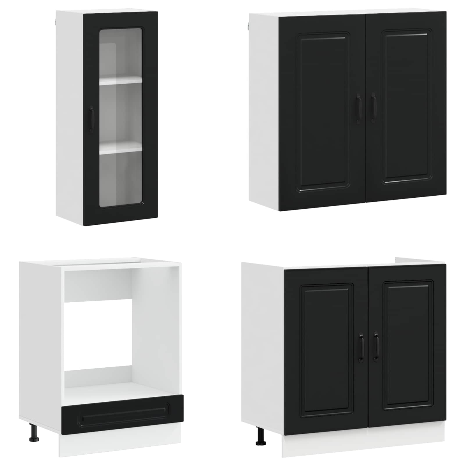 Μονάδα κουζίνας KALMAR 8 pcs Μαύρο Επεξεργασμένο Ξύλο - Pakobazaar