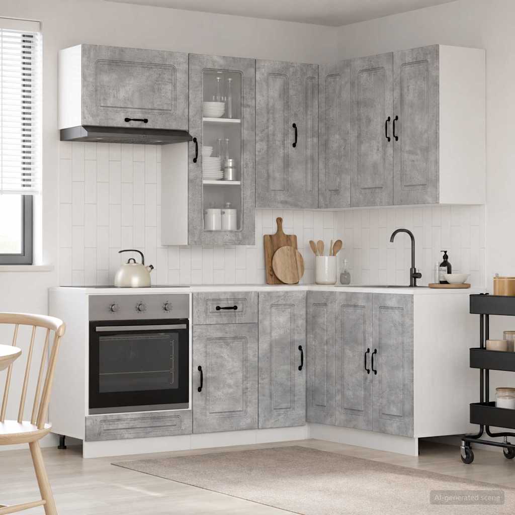 Μονάδα κουζίνας KALMAR 8 pcs Γκρι Σκυροδέματος - Pakobazaar