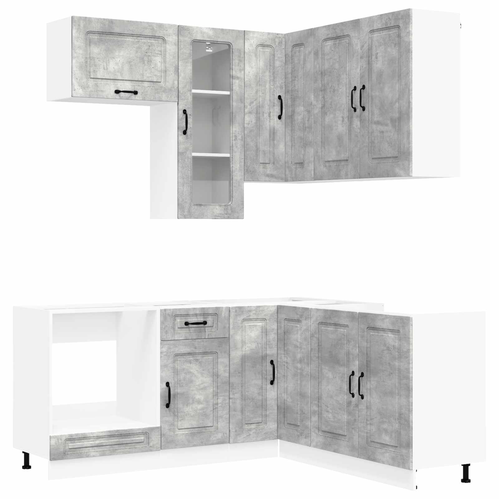 Μονάδα κουζίνας KALMAR 8 pcs Γκρι Σκυροδέματος - Pakobazaar