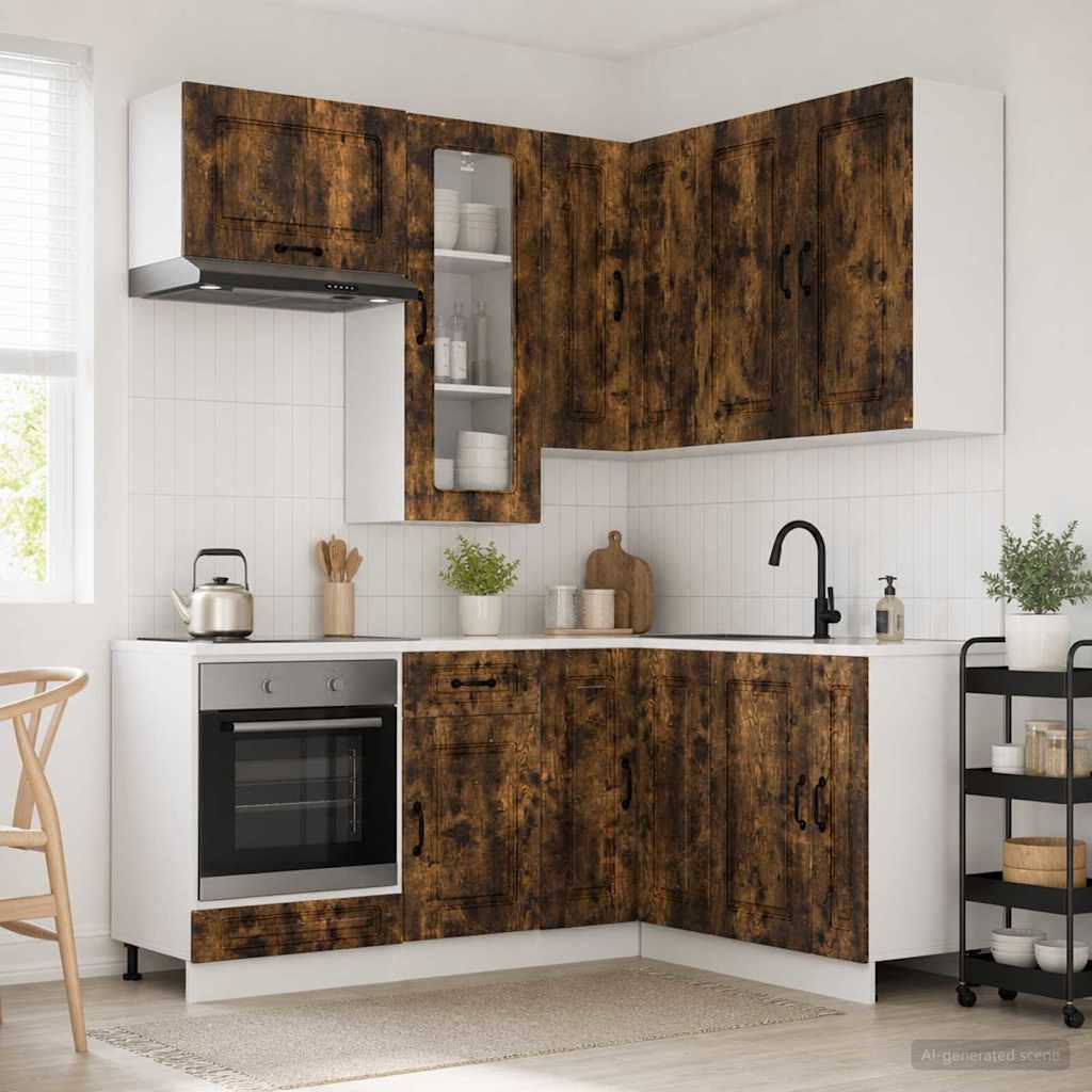 Μονάδα κουζίνας KALMAR 8 pcs Καπνισμένο Ξύλο Δρυός - Pakobazaar