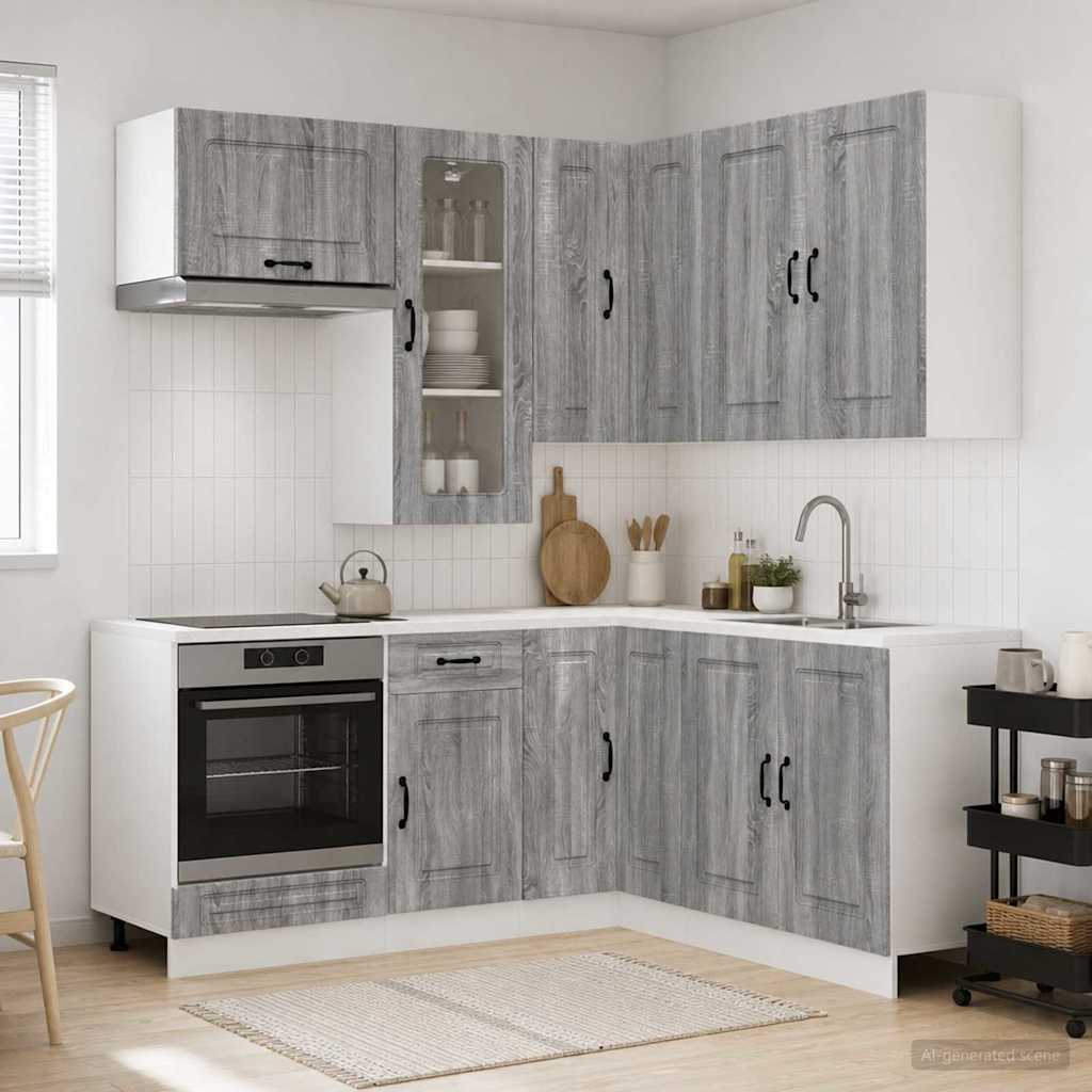 Μονάδα κουζίνας KALMAR 8 pcs Γκρι Sonoma Επεξεργασμένο Ξύλο - Pakobazaar