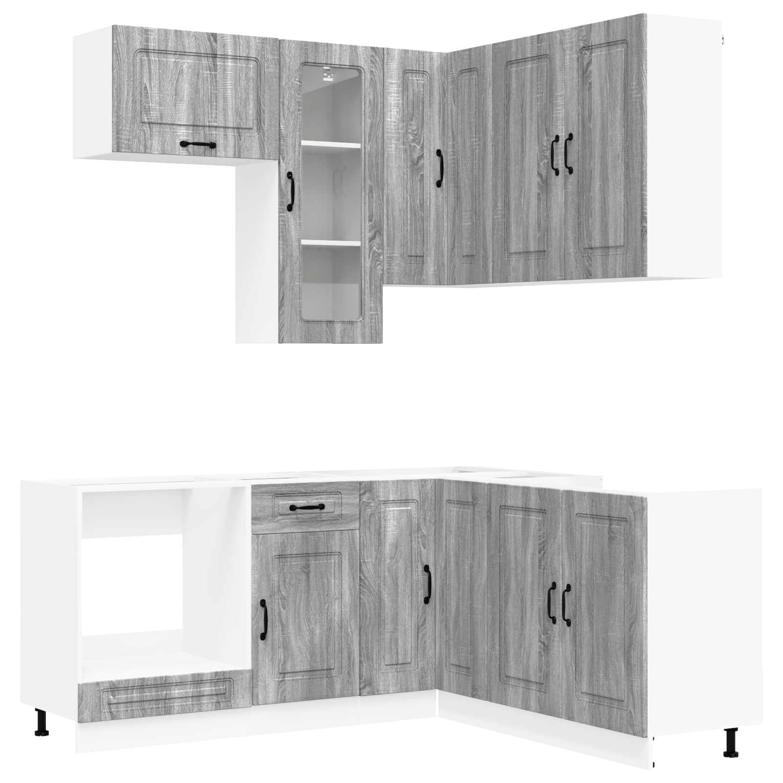 Μονάδα κουζίνας KALMAR 8 pcs Γκρι Sonoma Επεξεργασμένο Ξύλο - Pakobazaar