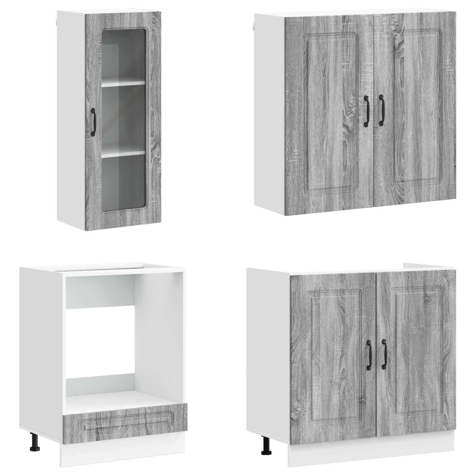 Μονάδα κουζίνας KALMAR 8 pcs Γκρι Sonoma Επεξεργασμένο Ξύλο - Pakobazaar