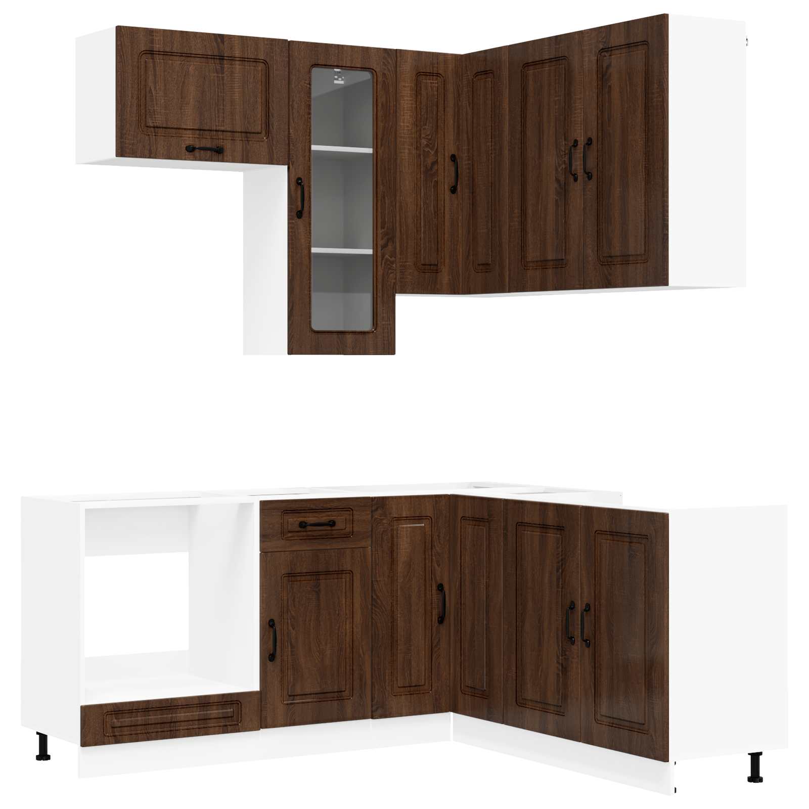 Μονάδα κουζίνας KALMAR 8 pcs Καφέ Ξύλο Δρυός Επεξεργασμένο Ξύλο - Pakobazaar