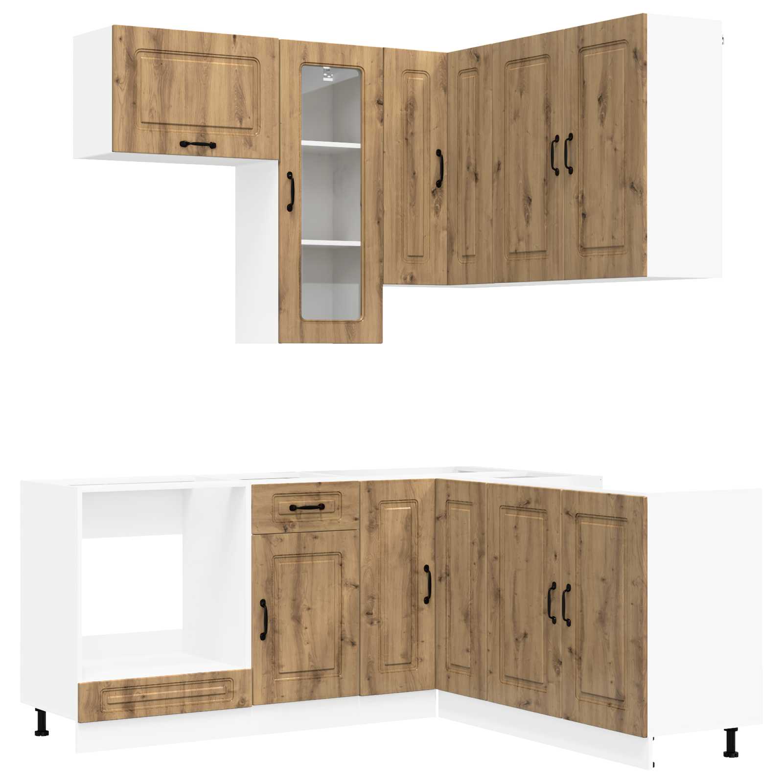 Μονάδα κουζίνας KALMAR 8 pcs Artisan Δρυς Επεξεργασμένο Ξύλο - Pakobazaar