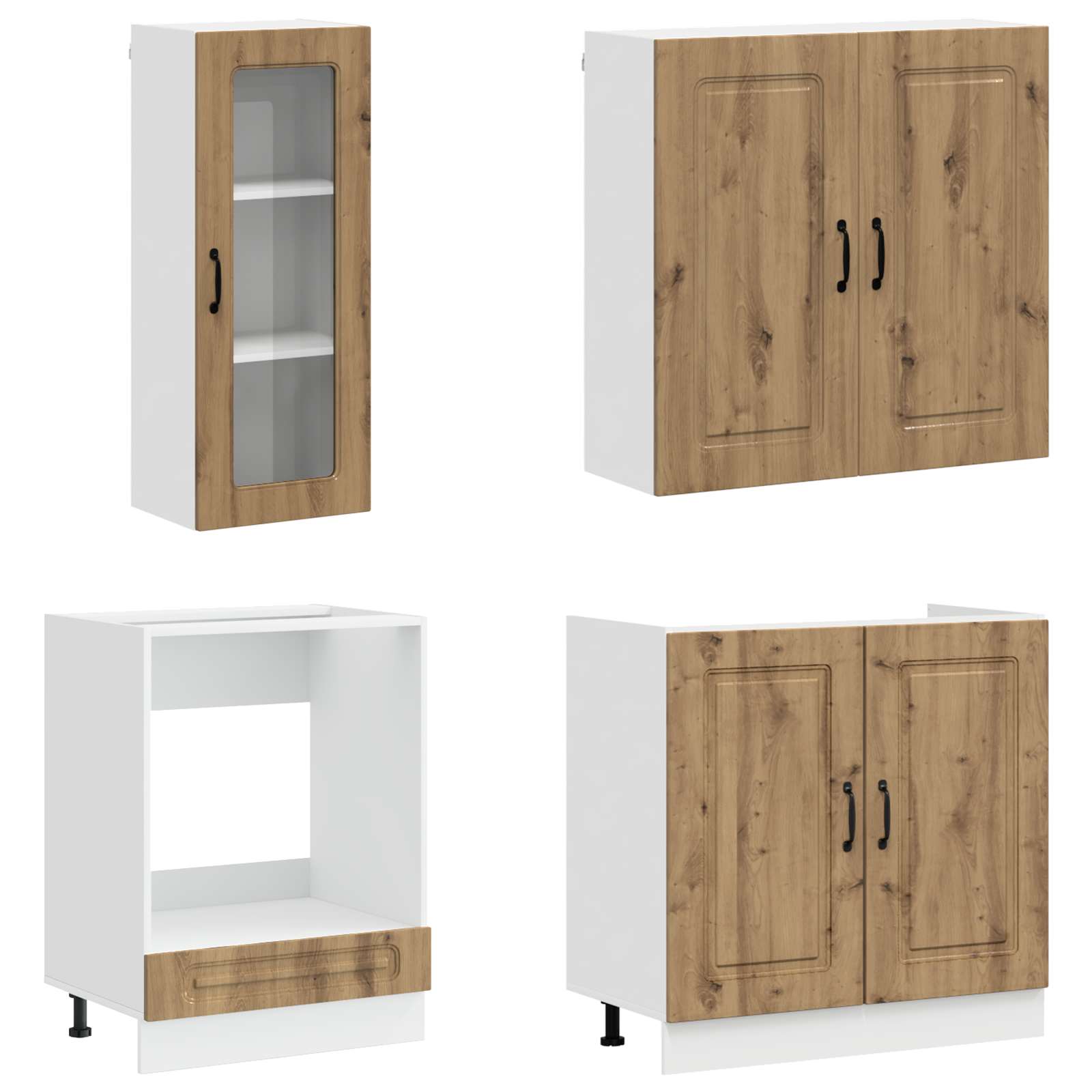 Μονάδα κουζίνας KALMAR 8 pcs Artisan Δρυς Επεξεργασμένο Ξύλο - Pakobazaar