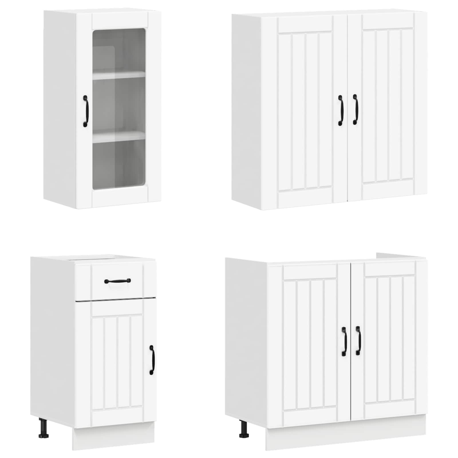 Μονάδα κουζίνας LUCCA 8 pcs Λευκό Επεξεργασμένο Ξύλο - Pakobazaar