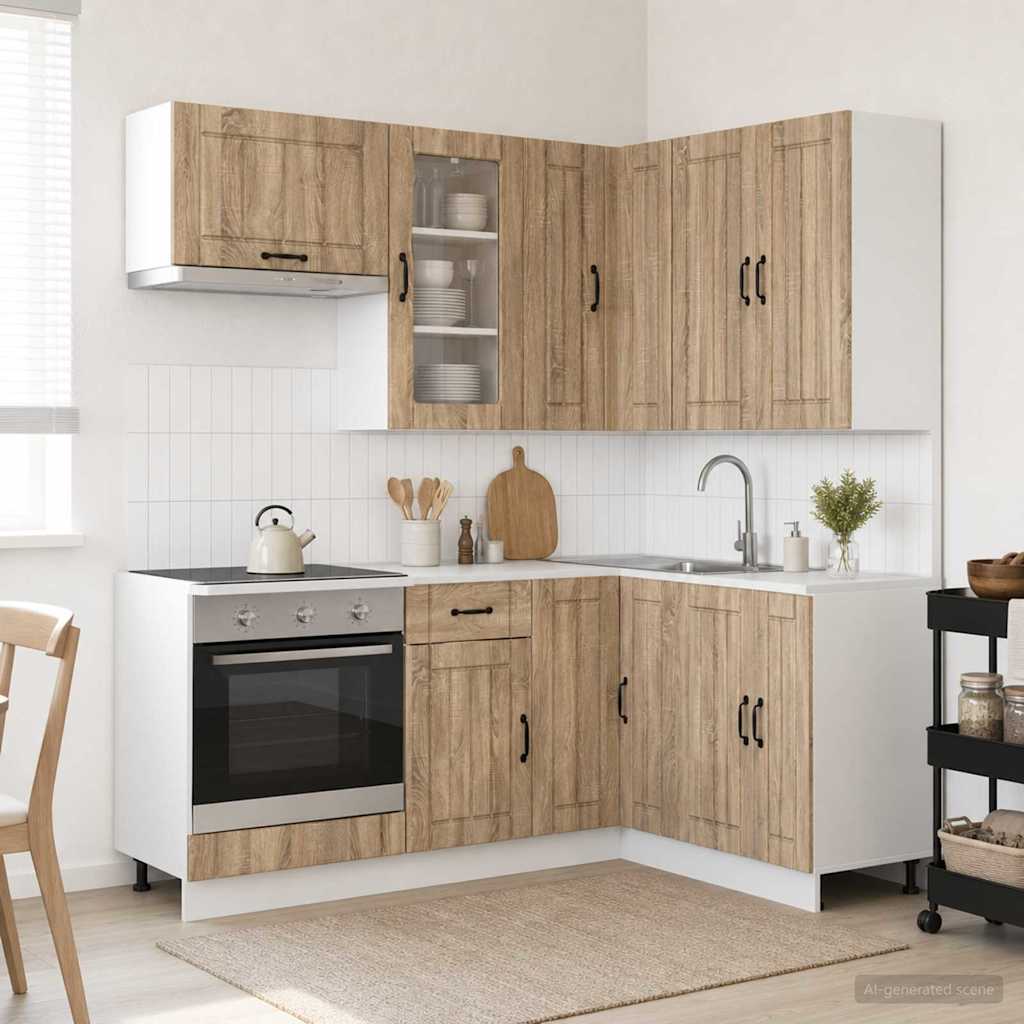 Μονάδα κουζίνας LUCCA 8 pcs Sonoma Δρυς Επεξεργασμένο Ξύλο - Pakobazaar