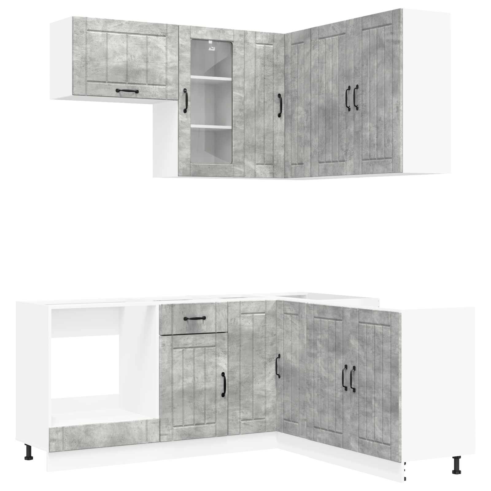 Μονάδα κουζίνας LUCCA 8 pcs Γκρι Σκυροδέματος - Pakobazaar
