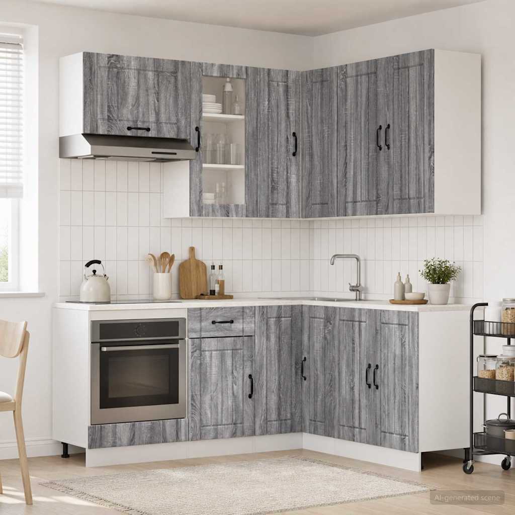 Μονάδα κουζίνας LUCCA 8 pcs Γκρι Sonoma Επεξεργασμένο Ξύλο - Pakobazaar