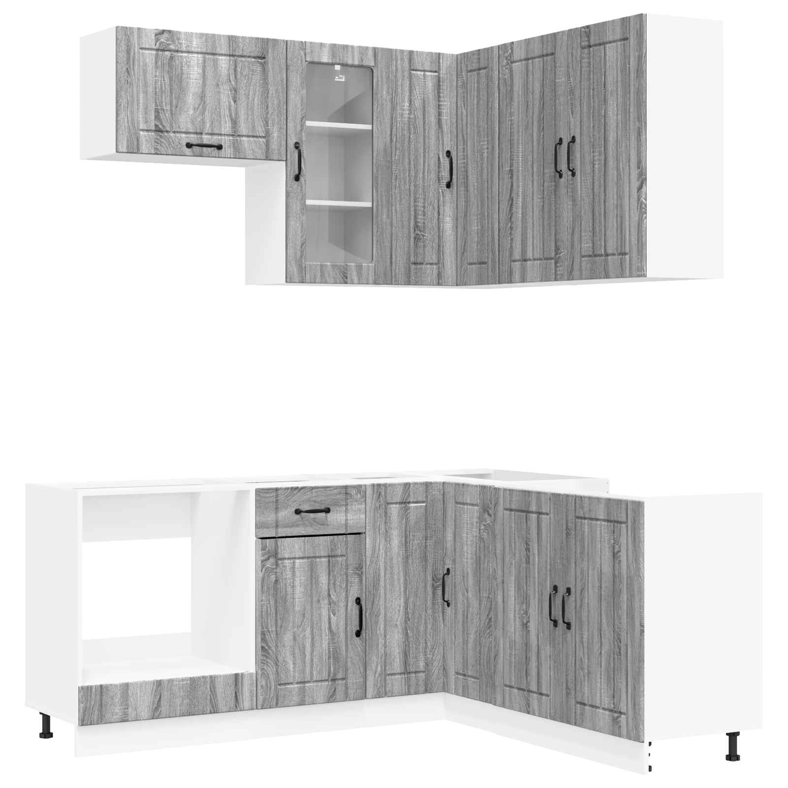 Μονάδα κουζίνας LUCCA 8 pcs Γκρι Sonoma Επεξεργασμένο Ξύλο - Pakobazaar