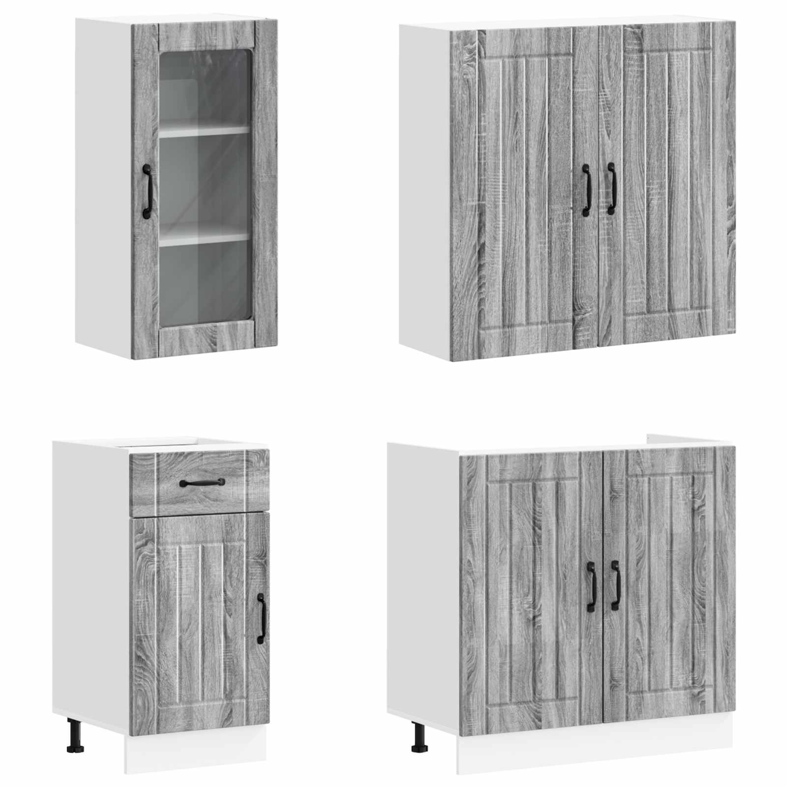 Μονάδα κουζίνας LUCCA 8 pcs Γκρι Sonoma Επεξεργασμένο Ξύλο - Pakobazaar