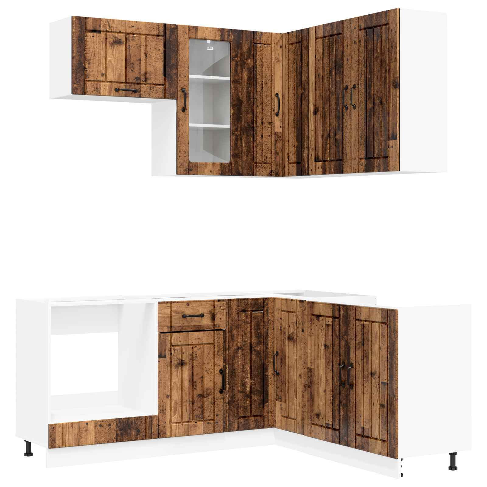Μονάδα κουζίνας LUCCA 8 pcs Παλαιωμένο ξύλο Επεξεργασμένο Ξύλο - Pakobazaar