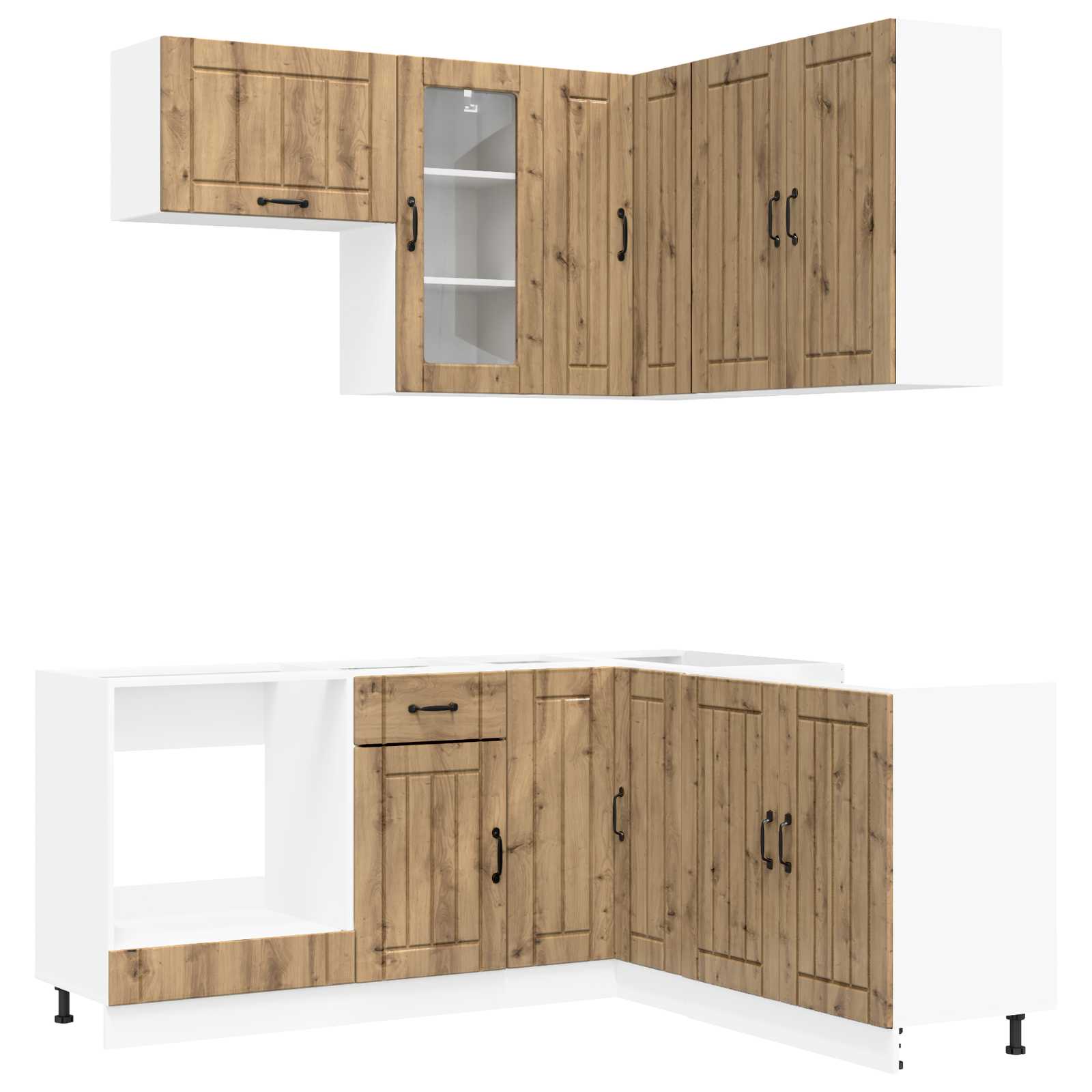 Μονάδα κουζίνας LUCCA 8 pcs Artisan Δρυς Επεξεργασμένο Ξύλο - Pakobazaar