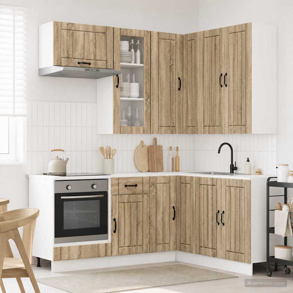 Μονάδα κουζίνας LUCCA 8 pcs Sonoma Δρυς Επεξεργασμένο Ξύλο - Pakobazaar
