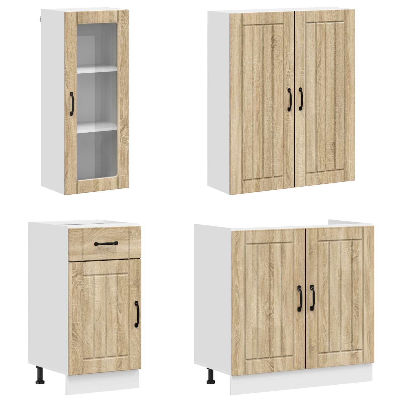 Μονάδα κουζίνας LUCCA 8 pcs Sonoma Δρυς Επεξεργασμένο Ξύλο - Pakobazaar
