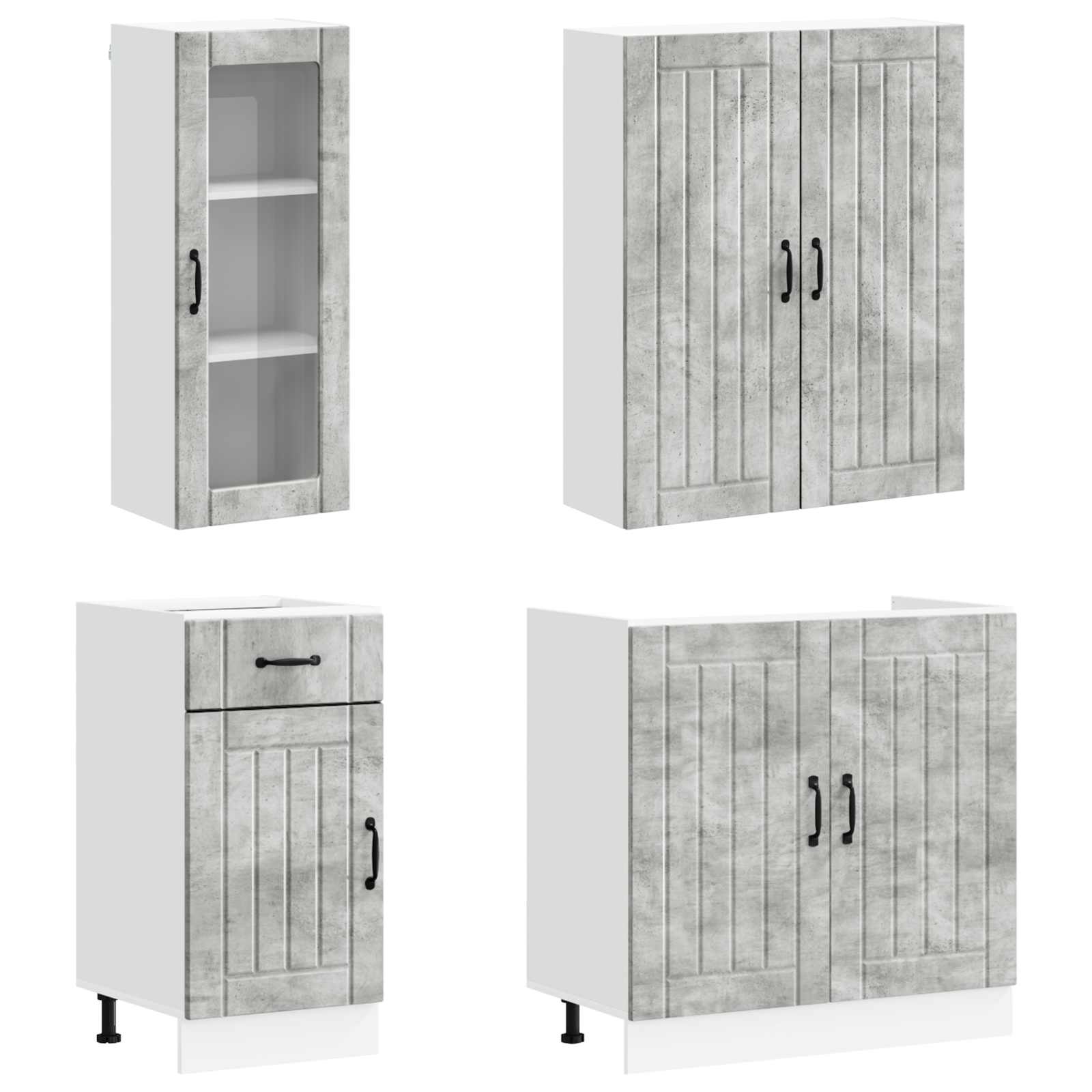 Μονάδα κουζίνας LUCCA 8 pcs Γκρι Σκυροδέματος - Pakobazaar