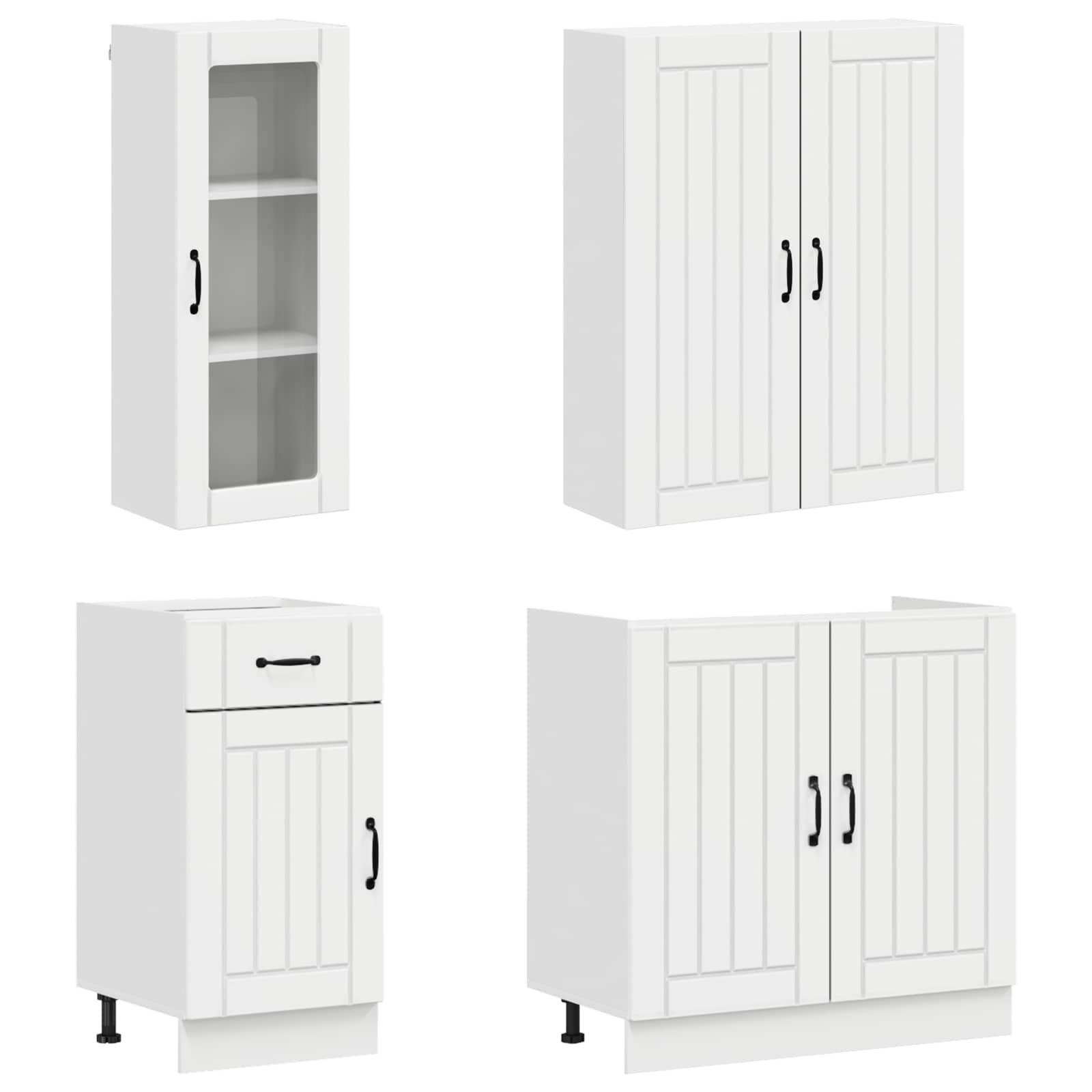 Μονάδα κουζίνας LUCCA 8 pcs Γυαλιστερό Λευκό Επεξεργασμένο Ξύλο - Pakobazaar