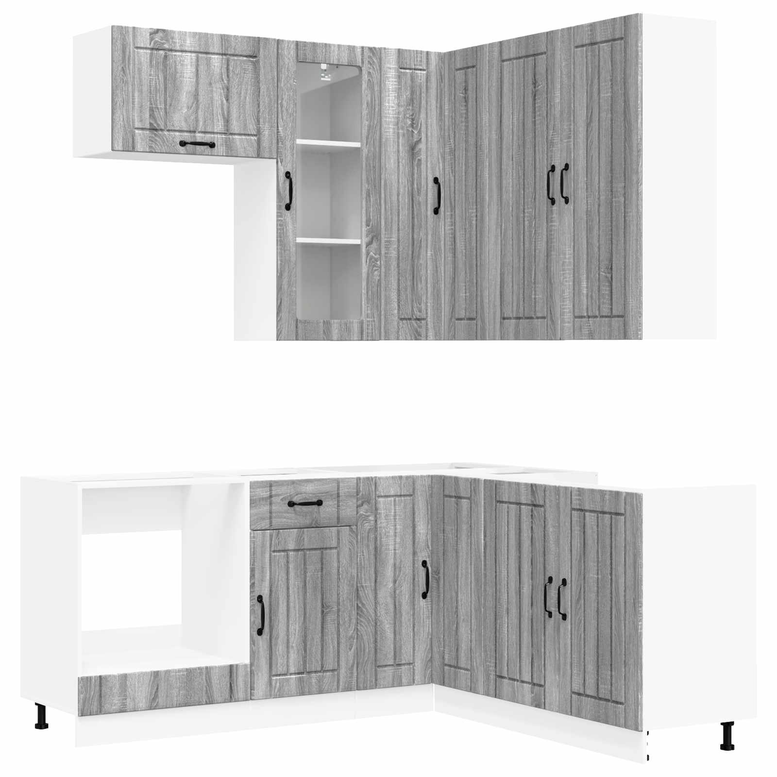Μονάδα κουζίνας LUCCA 8 pcs Γκρι Sonoma Επεξεργασμένο Ξύλο - Pakobazaar