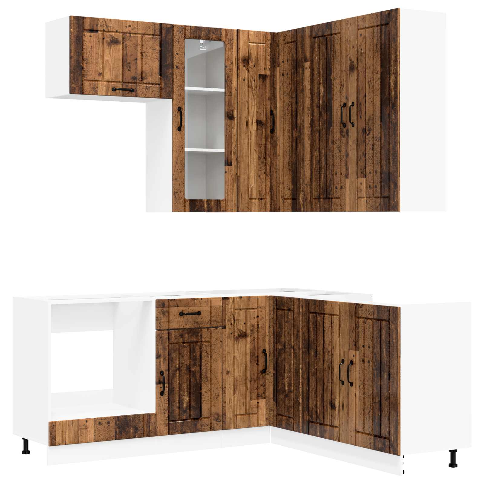 Μονάδα κουζίνας LUCCA 8 pcs Παλαιωμένο ξύλο Επεξεργασμένο Ξύλο - Pakobazaar